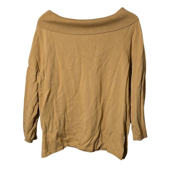 NWT Rafaella 2X Camel/Tan/Brown 100% Cotton Off-Shoulder Top/Sweater [0138] - Picture 3 of 7
